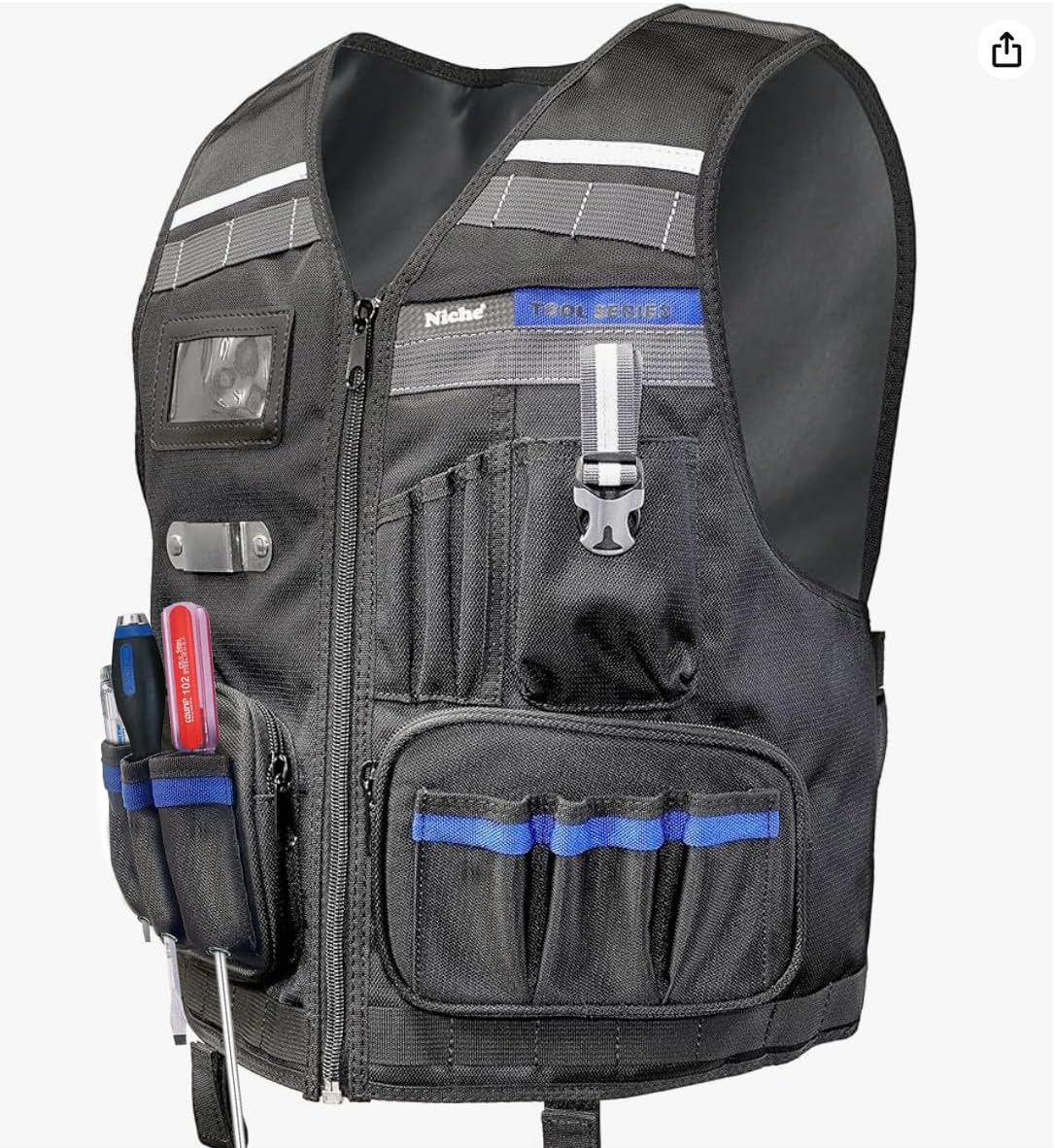 Niche Heavy Duty Tool Vest for Men – Adjustable Work Vest with