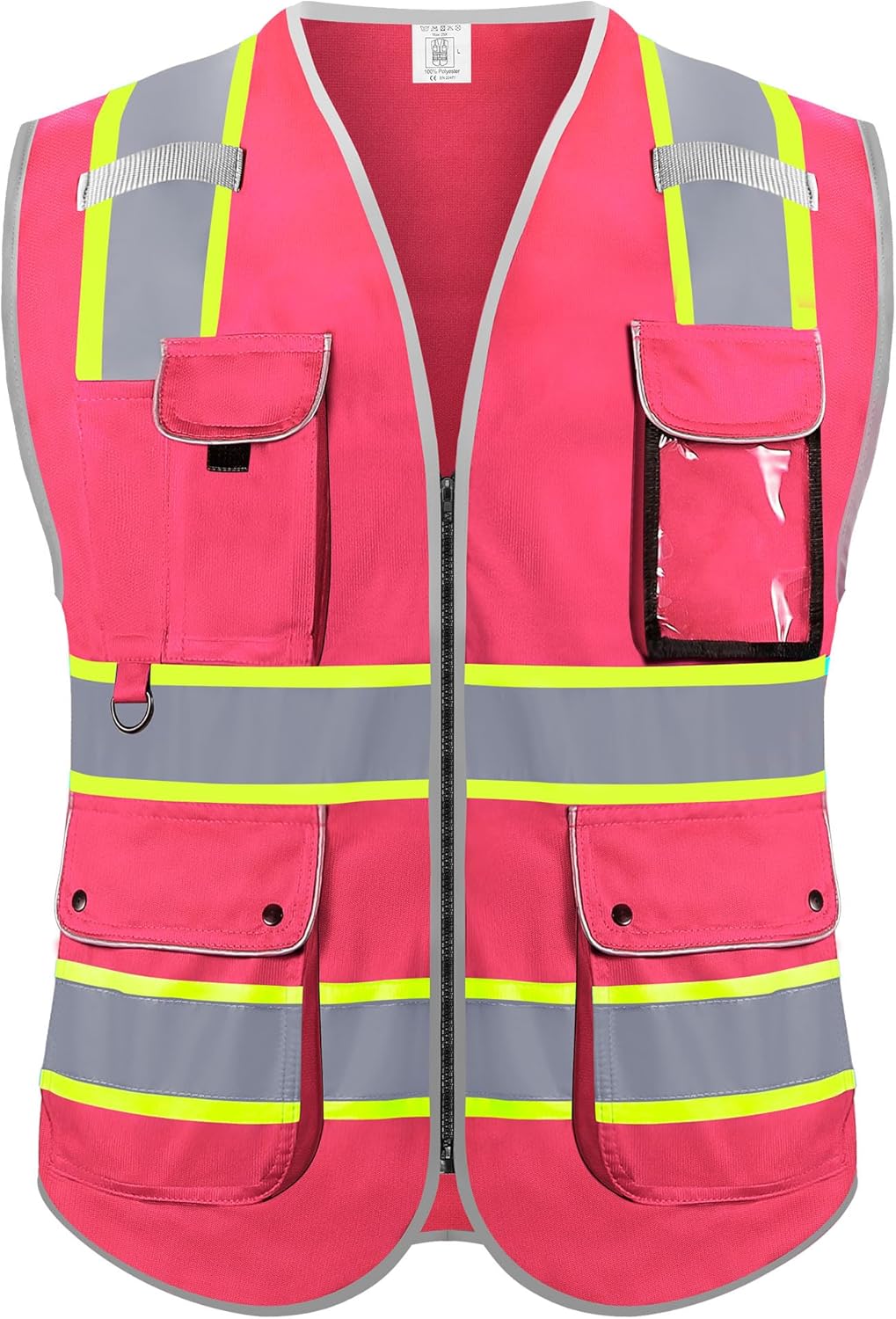 Bump Cap Reflective Safety Vests With Pockets And Zipper, High